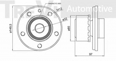 TREVI AUTOMOTIVE wb1089 -  Комплект подшипника ступицы колеса